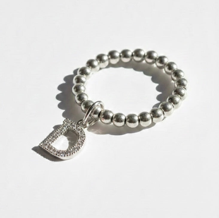 Custom Letter Charm Ring